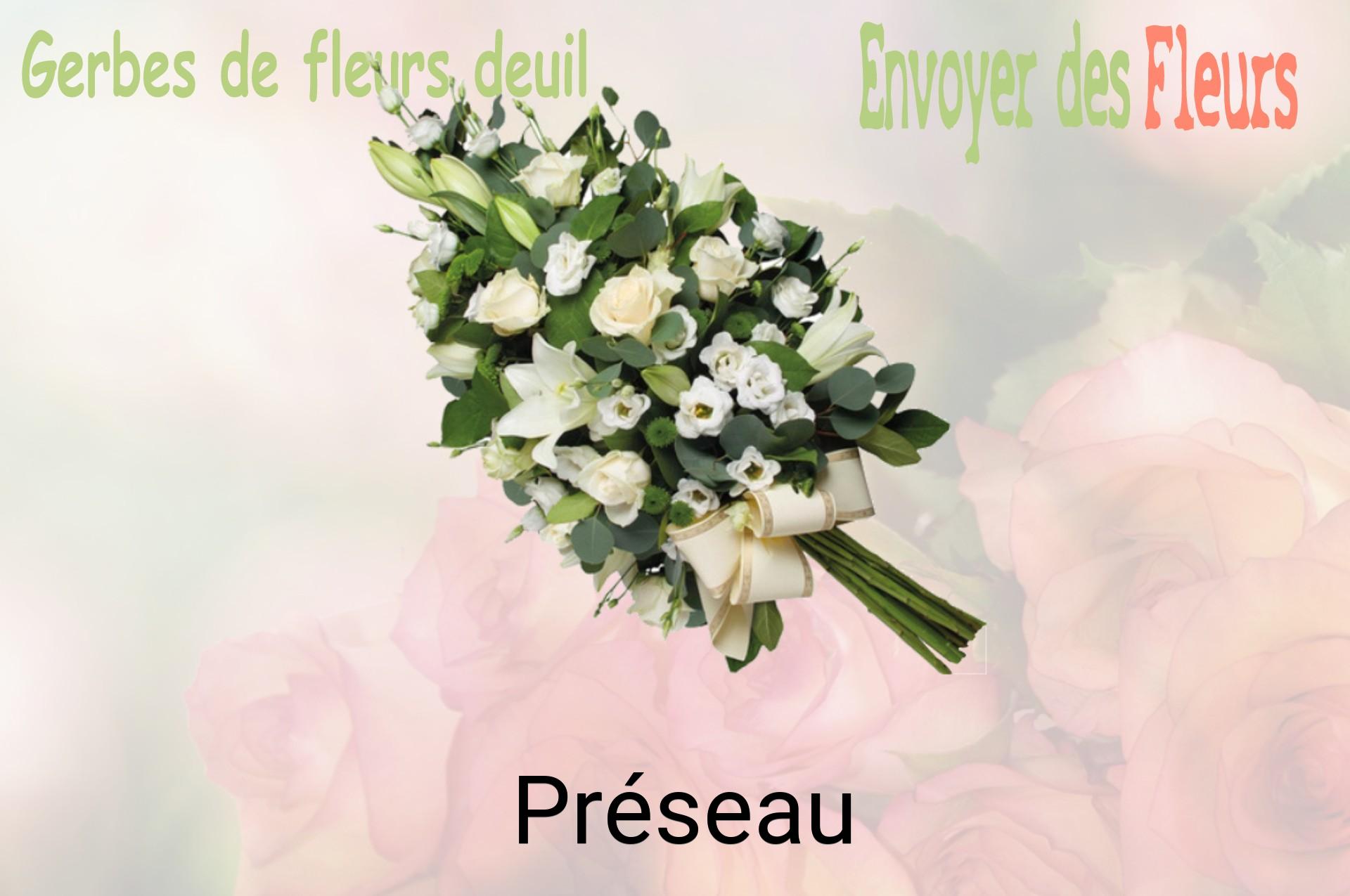 Gerbe de fleurs de deuil livrée à Préseau